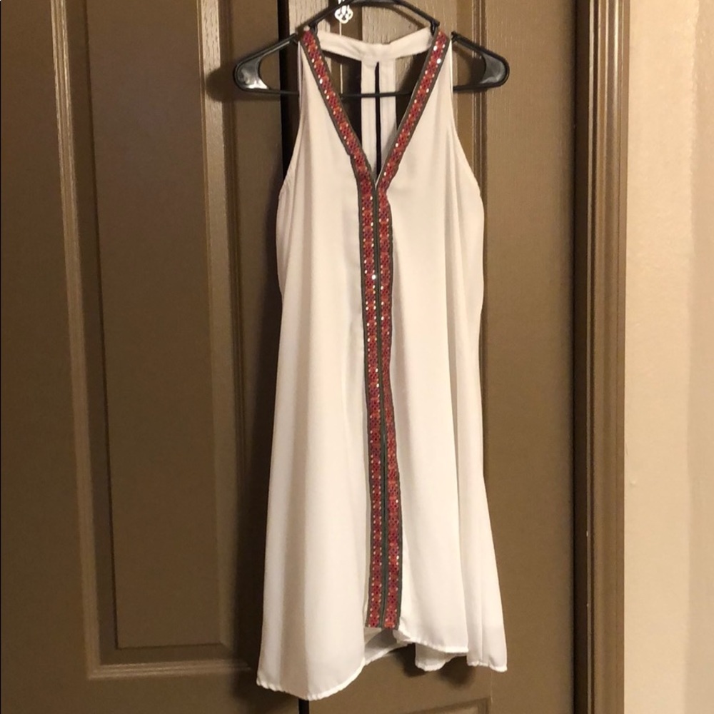 Little white dress with colorful accents